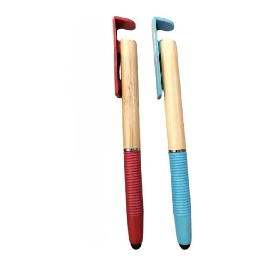 TPAE21162 Bolígrafo plástico touch y porta celular 3 en 1 Azul , Rojo