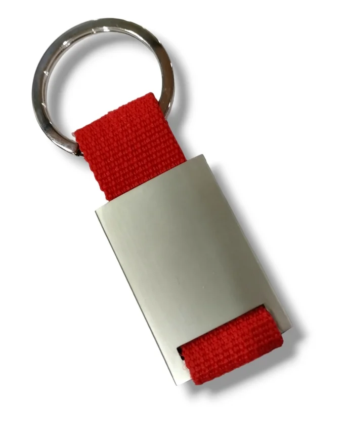 TPI3611 Llavero Metal con Cinta Rojo