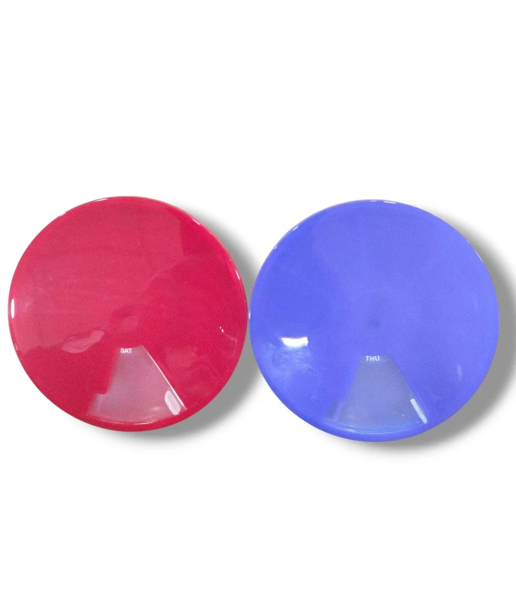 TPO936 Pastillero Circular Azul, Rojo
