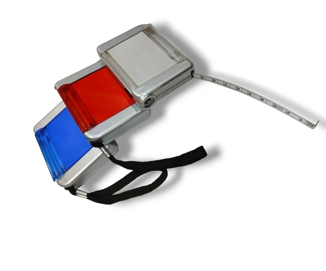 TPQ8786 Porta Nota con Cinta Metrica Azul , Gris , Rojo