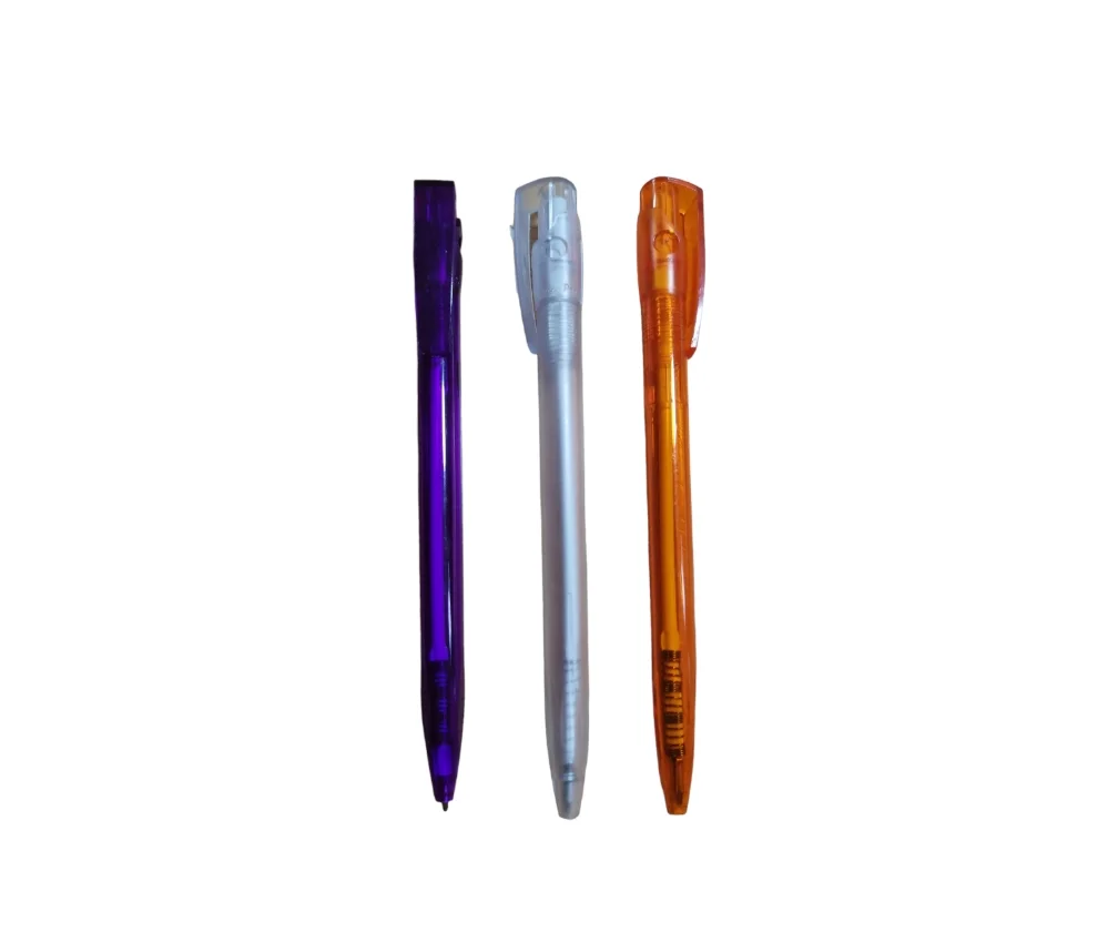 TPI393 Bolígrafo Plástico Violeta Naranja Transparente