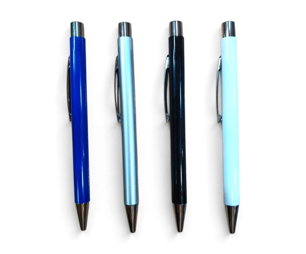 TPV014 Bolígrafo Metal Touch Blanco, Plateado, Negro y Azul