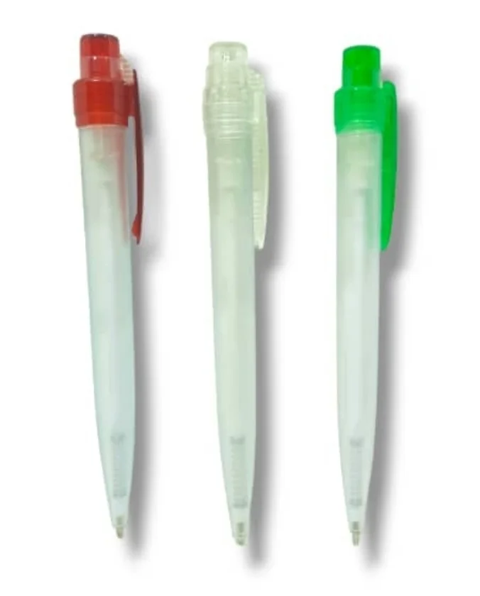 TPT009 Boligrafo Plástico Rojo Verde Transparente
