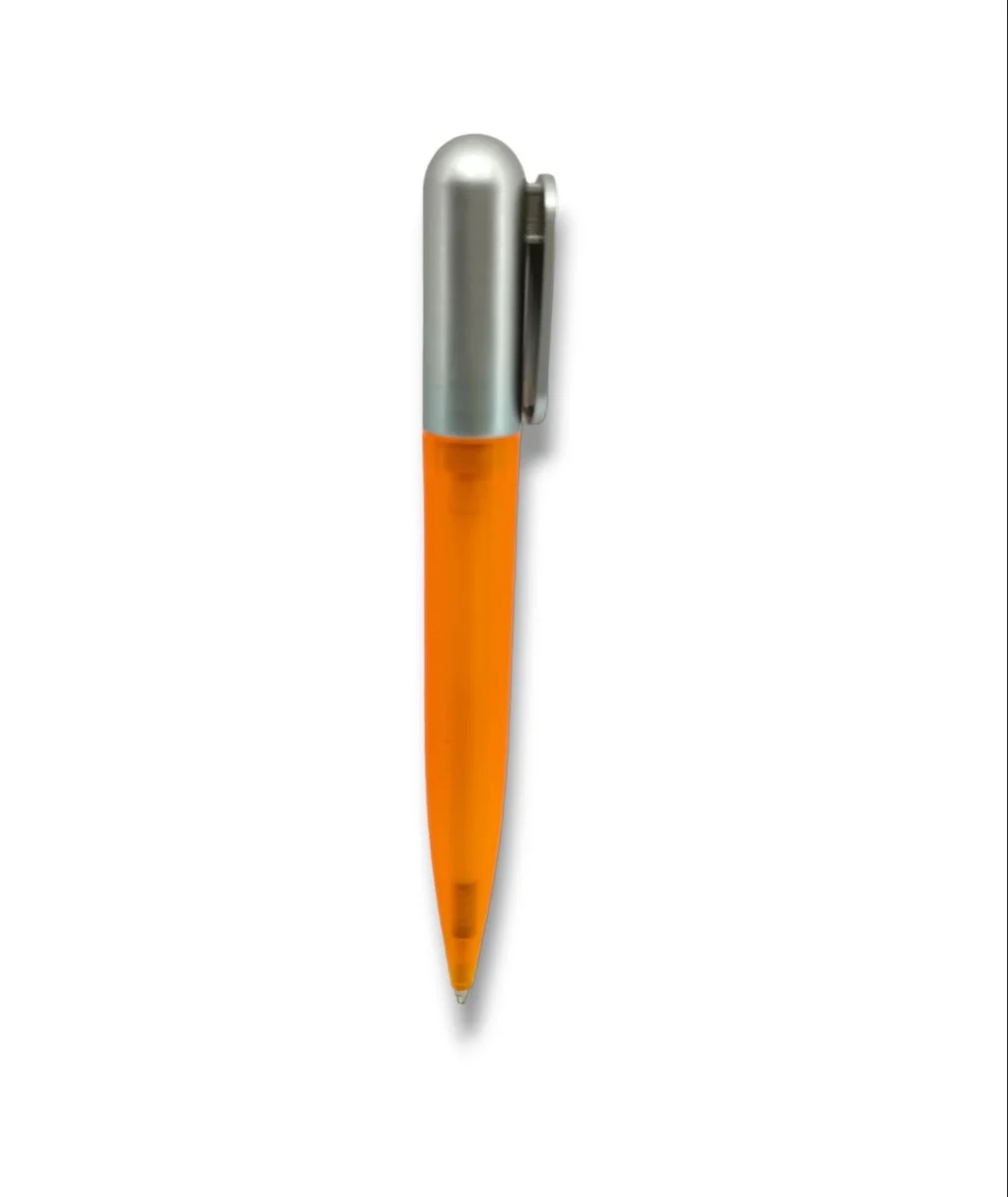 APL22 Bolígrafo Plástico Plateado con Naranja