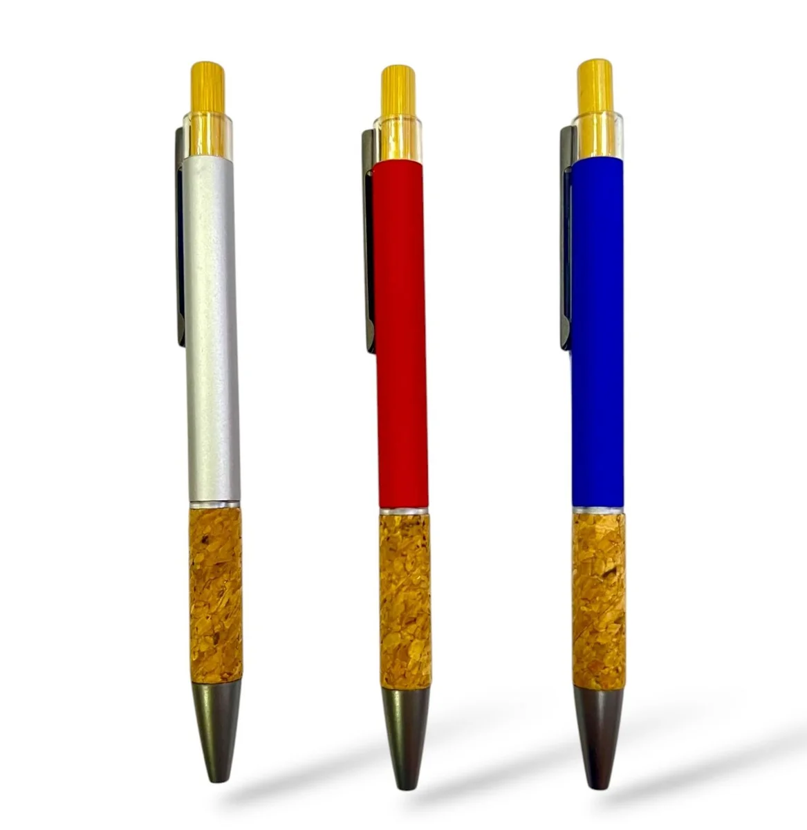 TPF24624 Bolígrafo Metal con corcho Plateado, Rojo, Azul
