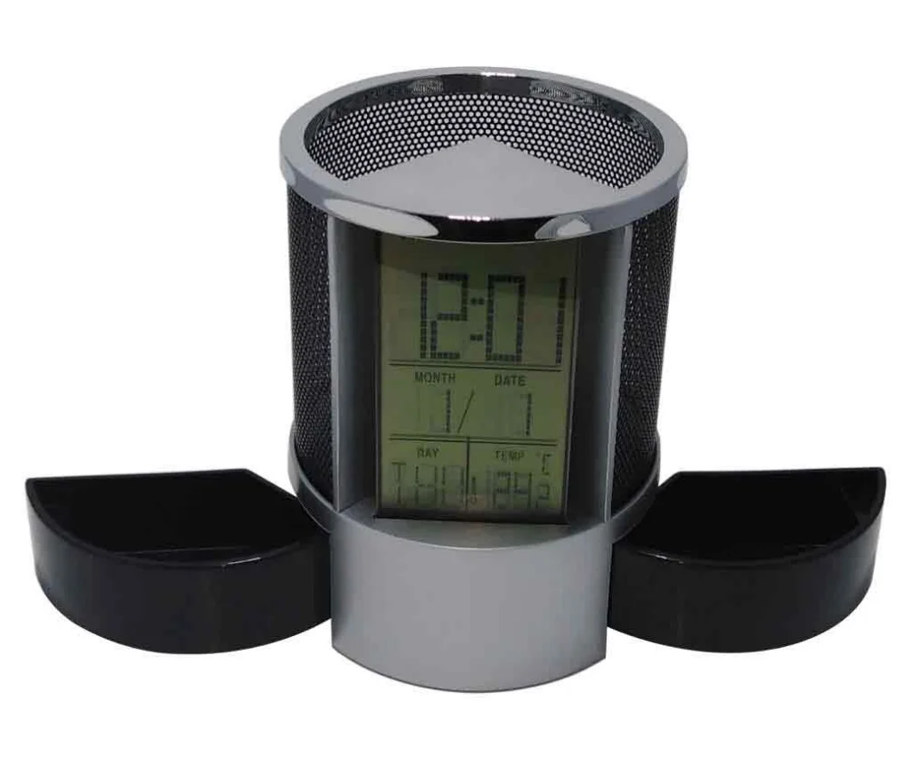 TPG706 Porta Boligrafo con reloj redondo