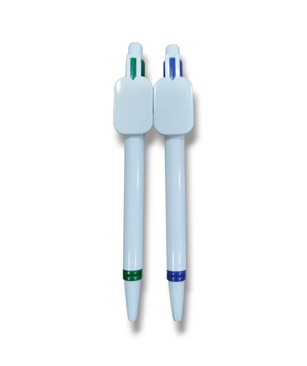 APL44 Bolografo Plastico Blanco con Azul, Blanco con Verde