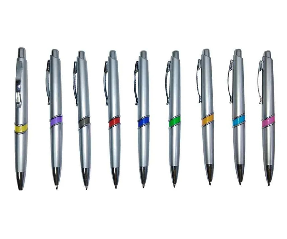 TPO911 Bolígrafo Plástico Cuerpo Gris Con Negro, Verde, Amarillo, Naranja, Rojo, Rojo, Azul, Morado, Turquesa, Rosado