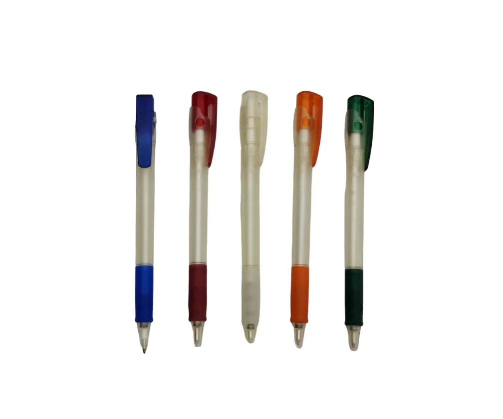 TPI398 Bolígrafo Plástico Naranja Verde Rojo Azul Transparente