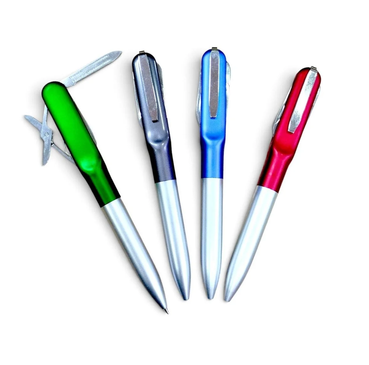 TPV001 Boligrafo Multi Herramientas Gris, Azul, Rojo y Verde