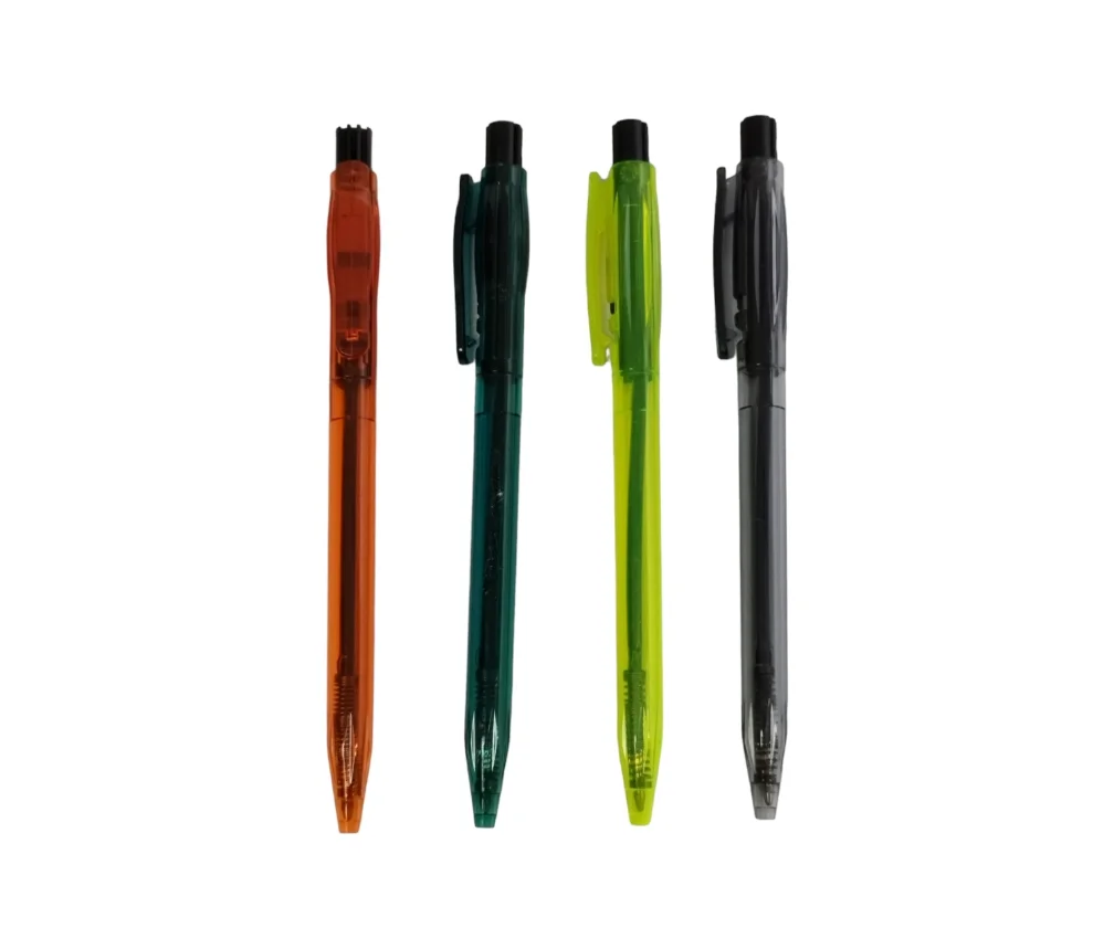 TPI18135 Bolígrafo Plástico Naranja Verde Amarillo Gris