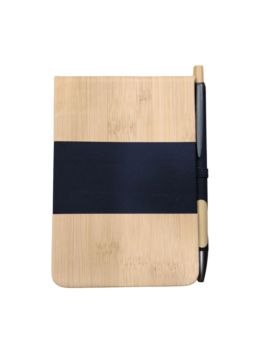 TPF24802 Set de Porta Notas y Bolígrafo Metálico (Bamboo) medidas 9 x 13